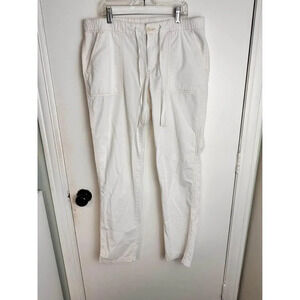 Womens white pants with draw strings size 12 #0804